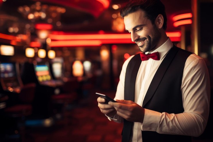 Crash game on mobile phone showing chart and bet controls
